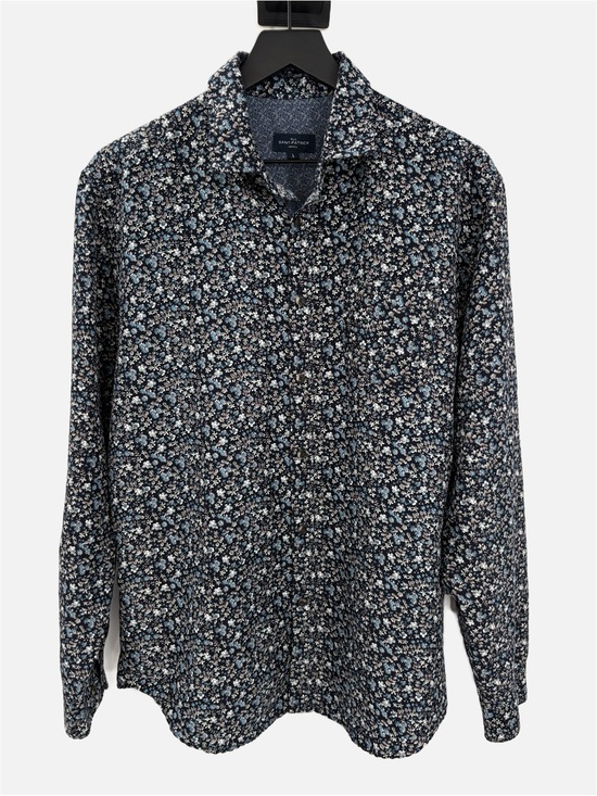 Rue Saint-Patrick Montreal Other - Rue Saint-Patrick Montreal Floral Button Up Shirt Navy Blue Long Sleeve Large
